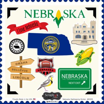 Scrapbook Customs State SIGHTSEEING STICKER-Nebraska