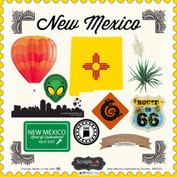 Scrapbook Customs State SIGHTSEEING STICKER-New Mexico