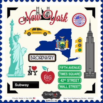 Scrapbook Customs State SIGHTSEEING STICKER-New York