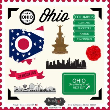 Scrapbook Customs State SIGHTSEEING STICKER-Ohio