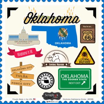 Scrapbook Customs State SIGHTSEEING STICKER-Oklahoma