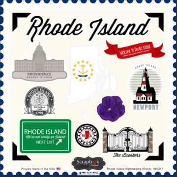 Scrapbook Customs State SIGHTSEEING STICKER-Rhode Island