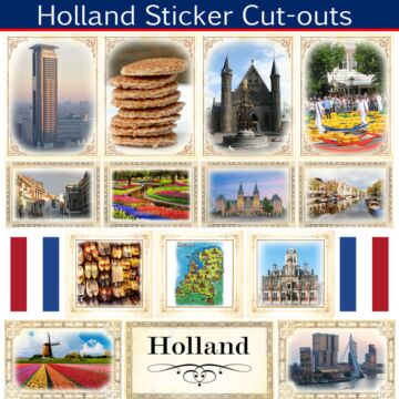 Preorder Scrapbook Customs Holland - Sightseeing Picture Cut-Outs Sticker