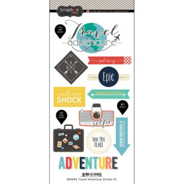 Scrapbook Customs - Travel Adventure #1 Sticker
