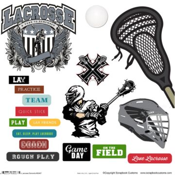 Scrapbook Customs Lacrosse Elements - Sticker Cut-Outs