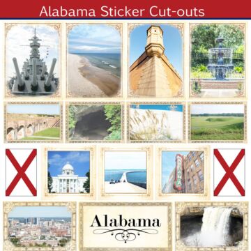 Scrapbook Customs State Sightseeing Picture Cut-Outs Sticker-Alabama