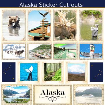 Scrapbook Customs State Sightseeing Picture Cut-Outs Sticker-Alaska