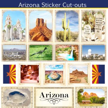 Scrapbook Customs State Sightseeing Picture Cut-Outs Sticker-Arizona