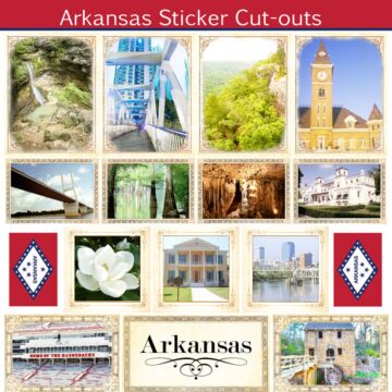 Scrapbook Customs State Sightseeing Picture Cut-Outs Sticker-Arkansas
