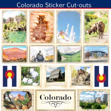 Scrapbook Customs State Sightseeing Picture Cut-Outs Sticker-Colorado