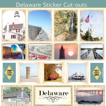 Scrapbook Customs State Sightseeing Picture Cut-Outs Sticker-Delaware