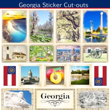 Scrapbook Customs State Sightseeing Picture Cut-Outs Sticker-Georgia