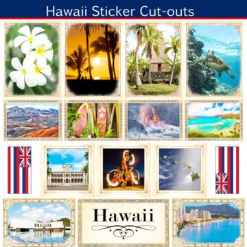 Scrapbook Customs State Sightseeing Picture Cut-Outs Sticker-Hawaii
