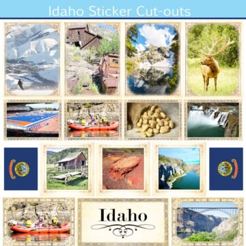 Scrapbook Customs State Sightseeing Picture Cut-Outs Sticker-Idaho
