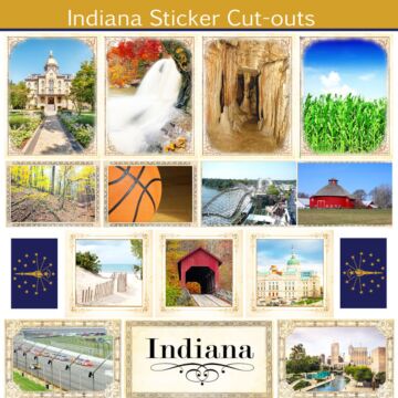 Scrapbook Customs State Sightseeing Picture Cut-Outs Sticker-Indiana