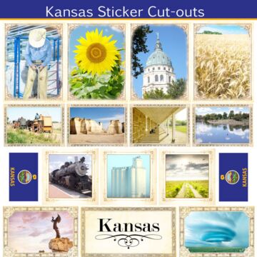 Scrapbook Customs State Sightseeing Picture Cut-Outs Sticker-Kansas