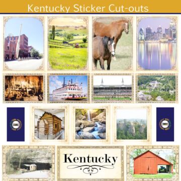 Scrapbook Customs State Sightseeing Picture Cut-Outs Sticker-Kentucky