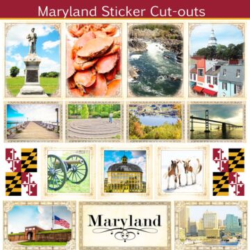 Scrapbook Customs State Sightseeing Picture Cut-Outs Sticker-Maryland