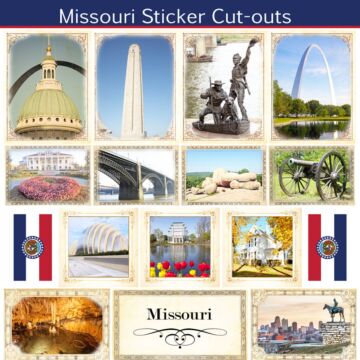 Scrapbook Customs State Sightseeing Picture Cut-Outs Sticker-Missouri