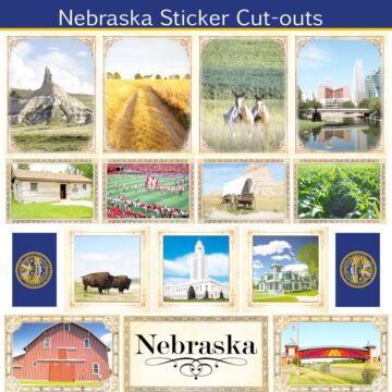Scrapbook Customs State Sightseeing Picture Cut-Outs Sticker-Nebraska