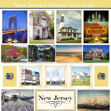 Scrapbook Customs State Sightseeing Picture Cut-Outs Sticker-New Jersey