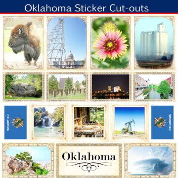 Scrapbook Customs State Sightseeing Picture Cut-Outs Sticker-Oklahoma