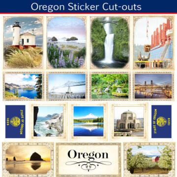 Scrapbook Customs State Sightseeing Picture Cut-Outs Sticker-Oregon