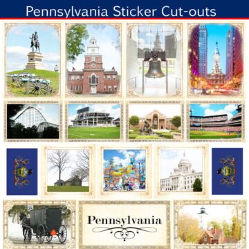 Scrapbook Customs State Sightseeing Picture Cut-Outs Sticker-Pennsylvania