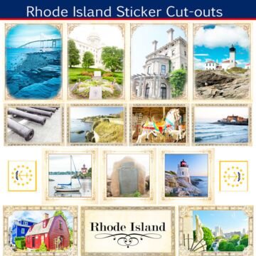Scrapbook Customs State Sightseeing Picture Cut-Outs Sticker-Rhode Island