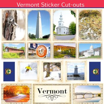 Scrapbook Customs State Sightseeing Picture Cut-Outs Sticker-Vermont