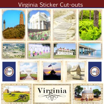 Scrapbook Customs State Sightseeing Picture Cut-Outs Sticker-Virginia