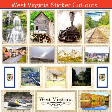 Scrapbook Customs State Sightseeing Picture Cut-Outs Sticker-West Virginia