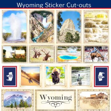 Scrapbook Customs State Sightseeing Picture Cut-Outs Sticker-Wyoming