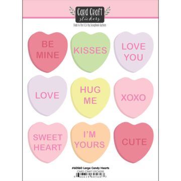 Scrapbook Customs - Large Candy Hearts - Craft Card Sticker
