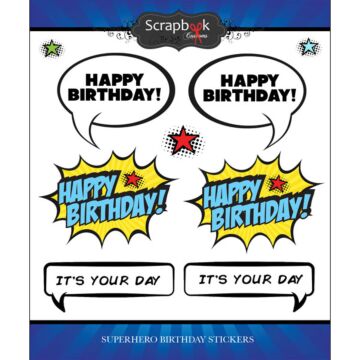 Scrapbook Customs Superhero Birthday Sticker