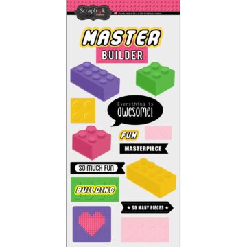 Scrapbook Customs - Building Block Girl Sticker
