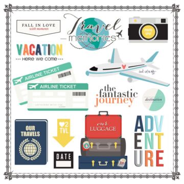 Scrapbook Customs - Travel Elements 12x12 Sticker