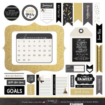 Scrapbook Customs - January Memory Elements Sticker