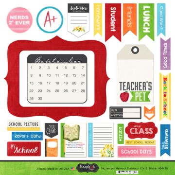 Scrapbook Customs - 12x12 Stickers - September Memory Elements (Stickers)