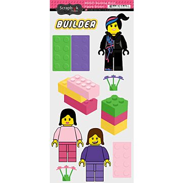 Preorder Scrapbook Customs Building Block Girl Figure Sticker