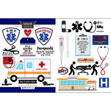 Scrapbook Customs - Paramedic/EMT - Stickers 2 Pack