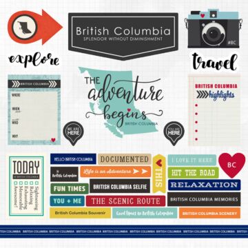 Scrapbook Customs - British Columbia Canada Adventure Sticker