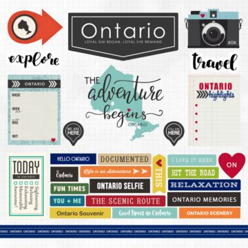Scrapbook Customs - 12x12 Stickers - Ontario Canada Adventure Sticker