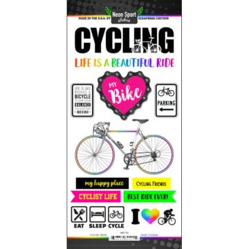 Scrapbook Customs - Cycling Neon Sticker