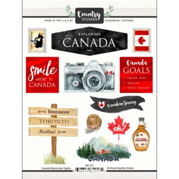 Scrapbook Customs - Canada Watercolor Sights Sticker