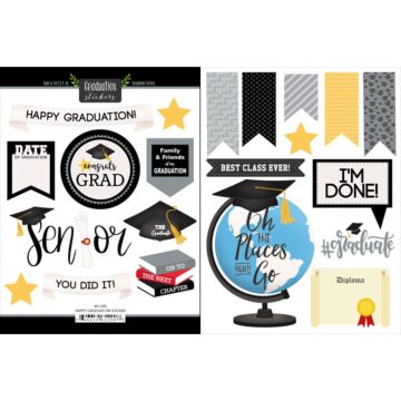 Scrapbook Customs - Happy Graduation Stickers