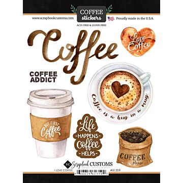 Scrapbook Customs - I Love Coffee Sticker