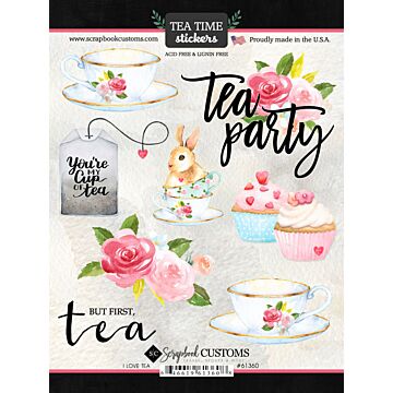 Preorder Scrapbook Customs Tea, I love Sticker