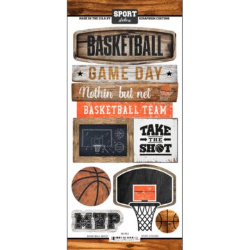 Scrapbook Customs - Basketball Wood Sticker