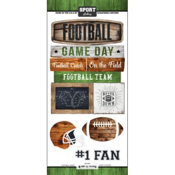 Scrapbook Customs - Football Wood Sticker